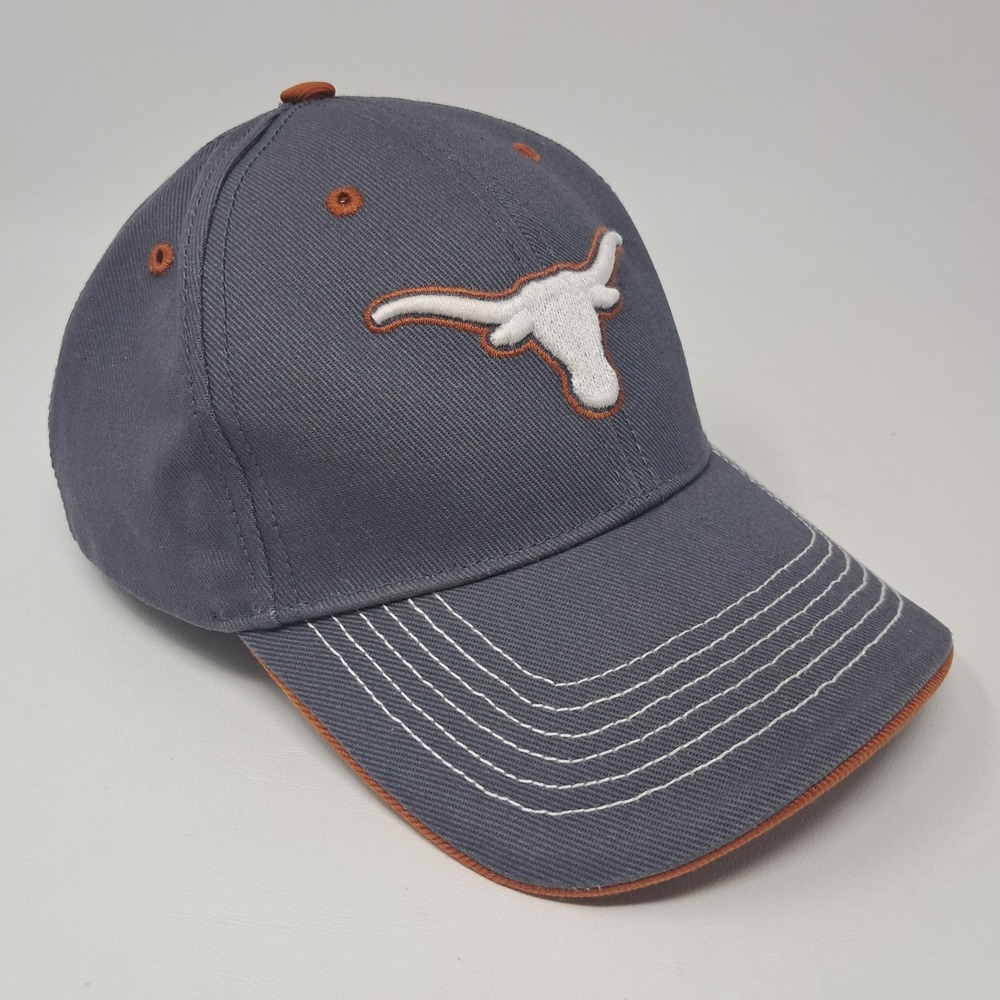 Texas Longhorns NCAA Hat Gray Burnt Orange Embroidered Logo Twins Enterprise Cap